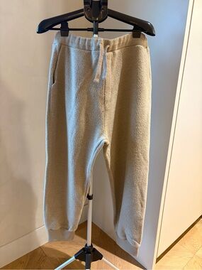 Ami Alexandre Mattiussi Men's Beige Sherpa Joggers